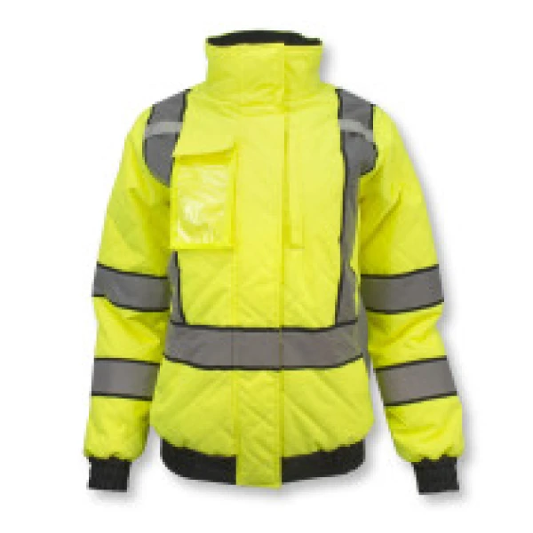 Women's Class 3 Quilted Bomber Jacket - Green/ Orange #SJ930-3-Logo (Logo Included) - Image 6