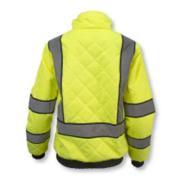 Women's Class 3 Quilted Bomber Jacket - Green/ Orange #SJ930-3-Logo (Logo Included) - Image 7