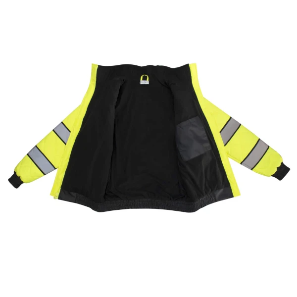 Women's Class 3 Quilted Bomber Jacket - Green/ Orange #SJ930-3-Logo (Logo Included) - Image 11
