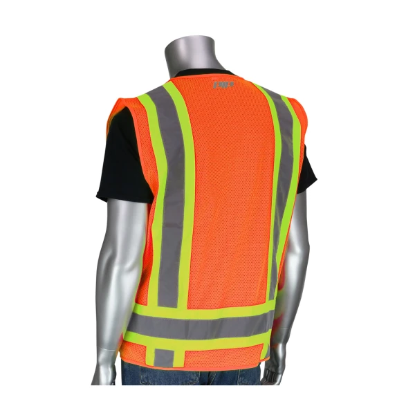 ANSI Type R Class 2 Two-Tone Eleven Pocket Surveyors Vest with Solid Front and Mesh Back, 1 EA, #302-0500 - Image 3