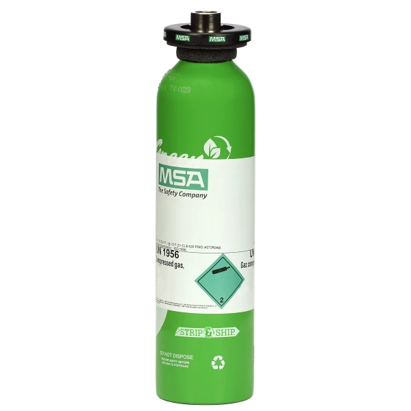Calibration Cylinder, Gas, 34 L, (CH4)-1.45%, (O2)-15%, (CO)-60 PPM, (H2S)-20 PPM, Aluminum, 1 EA #10048280