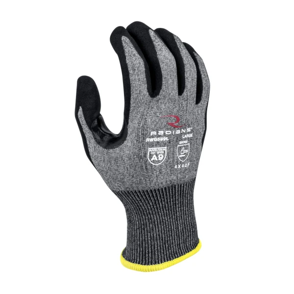 Radians Cut Protection Level A9 Sandy Foam Nitrile Coated Glove, 1 DZ #RWG589 - Image 5