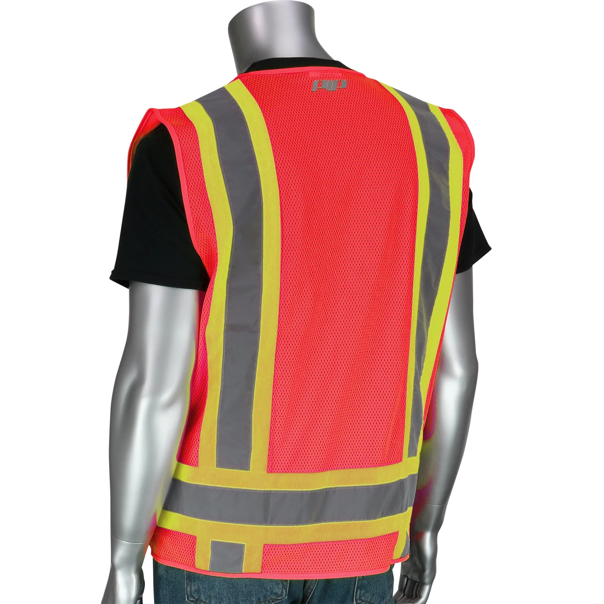 ANSI Type R Class 2 Two-Tone Eleven Pocket Mesh Surveyors Vest  #302-0500M-Logo (Logo Included) - Image 4