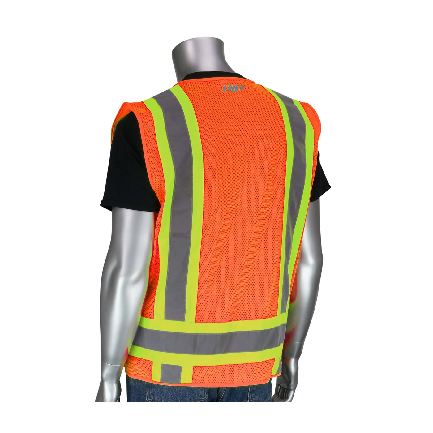 ANSI Type R Class 2 Two-Tone Eleven Pocket Mesh Surveyors Vest  #302-0500M-Logo (Logo Included) - Image 3