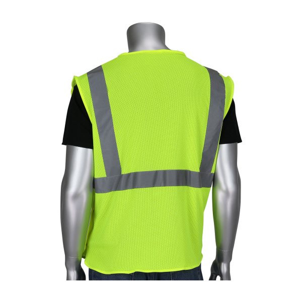 ANSI Type R Class 2 Three Pocket Mesh Breakaway Vest, Hi-Vis Yellow, 1 EA  #302-5PMVLY - Image 2