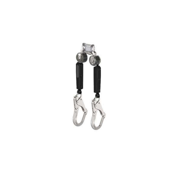 V-TEC WEB PFL, 6', twin-leg, 36CL small snaphook, twin link aluminum triple action carabiner (top) #VTOHW-012-RF-A