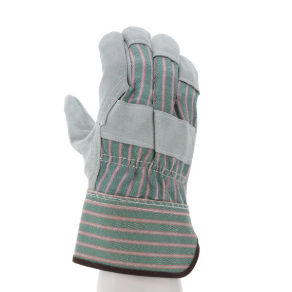 Leather Palm Work Gloves - Competitive Value C Grade Split Shoulder Leather - 2.5 Inch Rubberized Safety Cuff , 1DZ #1230 - Image 2