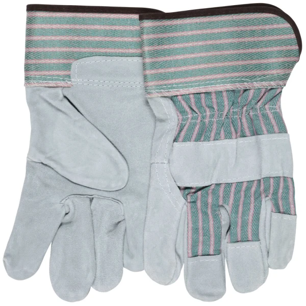 Leather Palm Work Gloves - Competitive Value C Grade Split Shoulder Leather - 2.5 Inch Rubberized Safety Cuff , 1DZ #1230 - Image 5