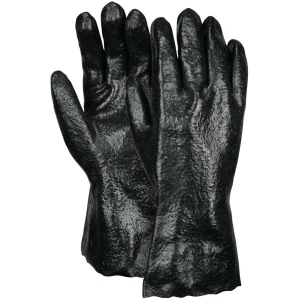 PVC Coated Work Gloves - Single Dipped with Rough Black PVC - Soft Interlock Lining - Interlock Lining is Comfortable and Soft to the Touch, 1 DZ #6212R
