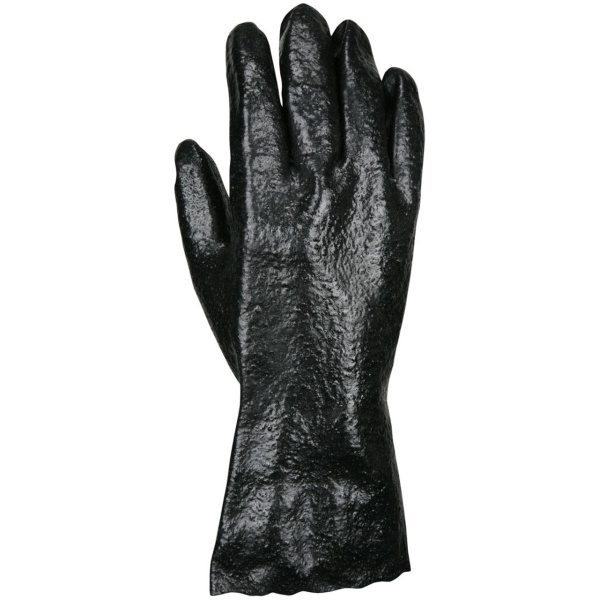 PVC Coated Work Gloves - Single Dipped with Rough Black PVC - Soft Interlock Lining - Interlock Lining is Comfortable and Soft to the Touch, 1 DZ #6212R - Image 2