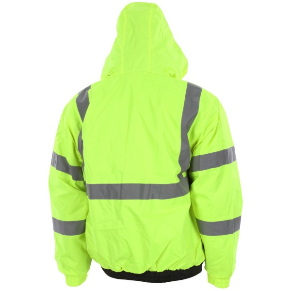 Two Tone Value Bomber Quilted Rain Jacket with Silver Reflective Stripes, Type R Class 3, 1 EA #VBBQCL3 - Image 3