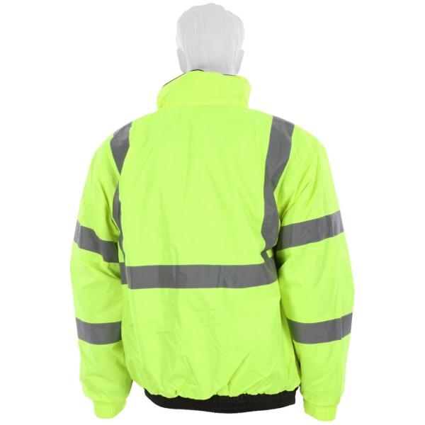 Two Tone Value Bomber Quilted Rain Jacket with Silver Reflective Stripes, Type R Class 3, 1 EA #VBBQCL3 - Image 4