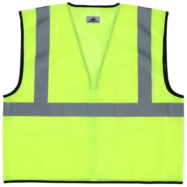 Hi-Vis Reflective Lime Safety Vest Zipper Front Closure, Type R Class 2 safety vest with mesh, 1 EA  #VCL2MLZ - Image 3