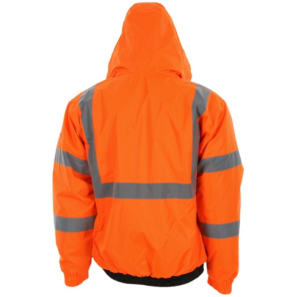 Two Tone Value Bomber Quilted Rain Jacket with Silver Reflective Stripes, Type R Class 3, 1 EA #VBBQCL3 - Image 6