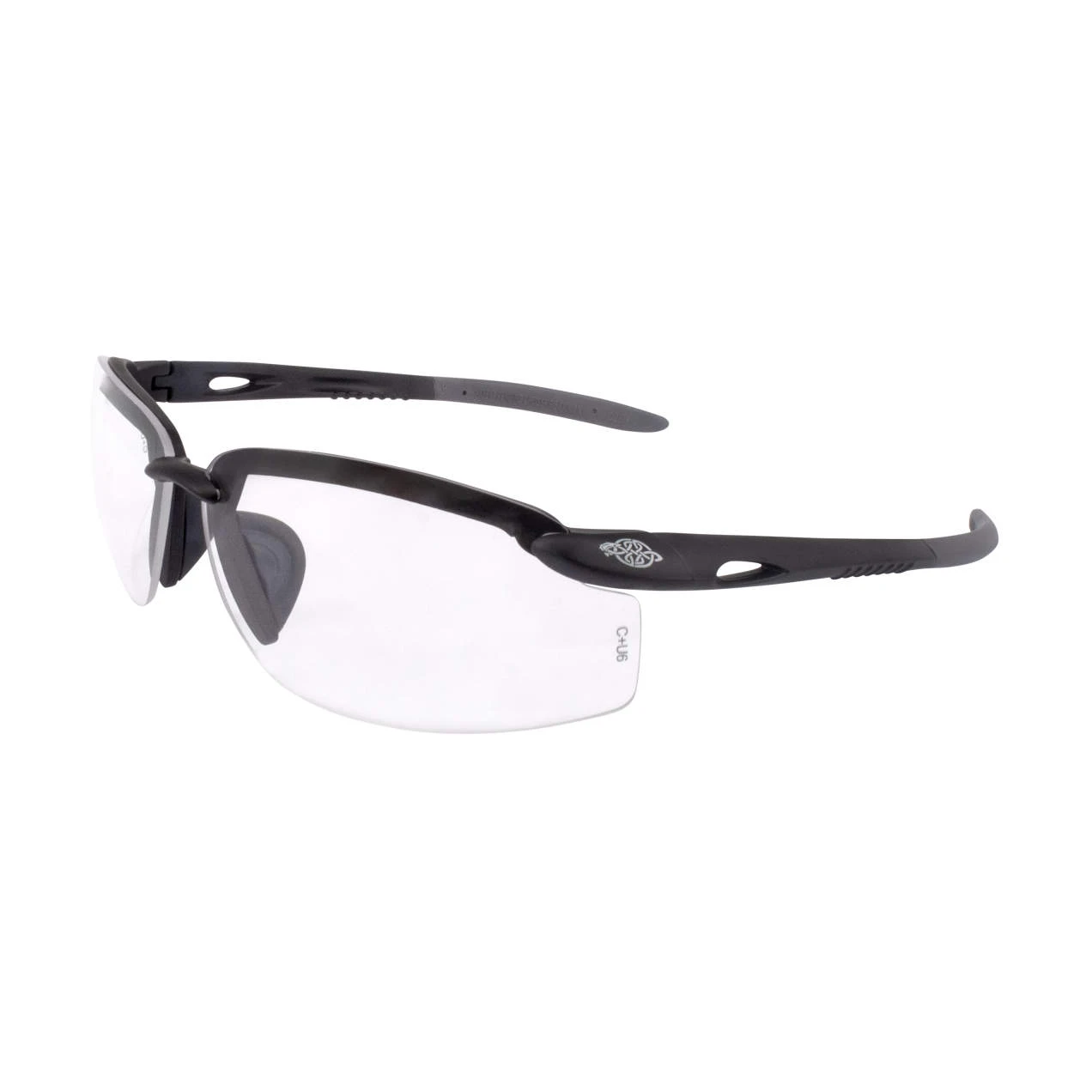 Crossfire ES5W Premium Safety Eyewear, Matte Black Frame, Clear Lens, MOQ 12, #1224W - Image 4