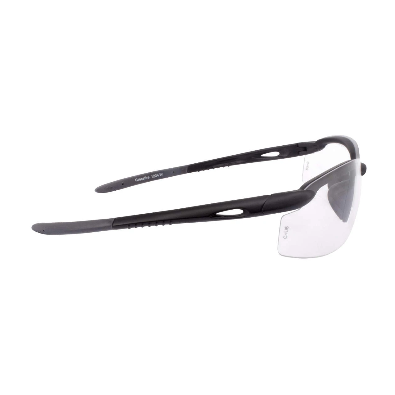 Crossfire ES5W Premium Safety Eyewear, Matte Black Frame, Clear Lens, MOQ 12, #1224W - Image 7