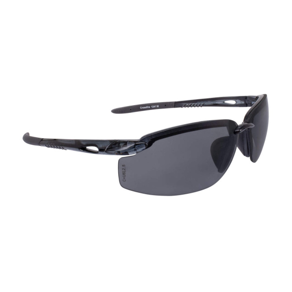 Crossfire ES5W Premium Safety Eyewear, Crystal Black Frame, Smoke Lens, 1 DZ #1241W - Image 4