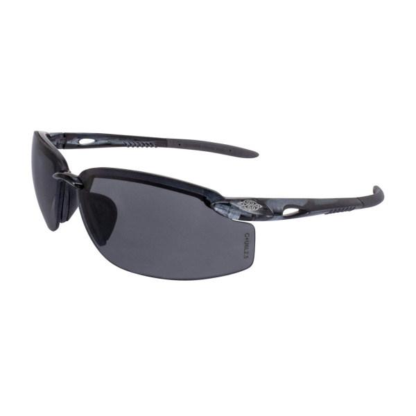 Crossfire ES5W Premium Safety Eyewear, Crystal Black Frame, Smoke Lens, 1 DZ #1241W