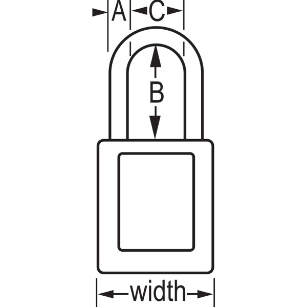 Zenex™ Thermoplastic Safety Padlock #410RED - Image 3