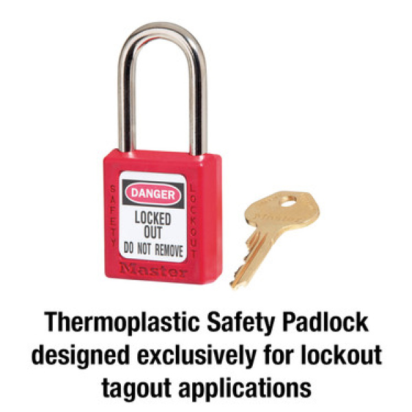 Zenex™ Thermoplastic Safety Padlock #410RED - Image 6