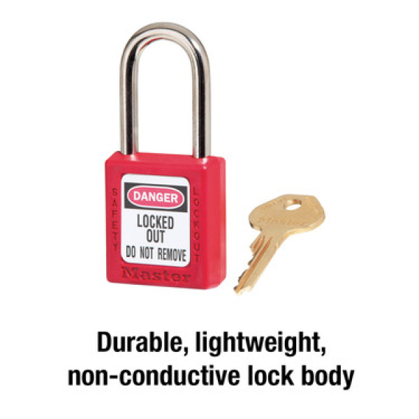 Zenex™ Thermoplastic Safety Padlock #410RED - Image 5