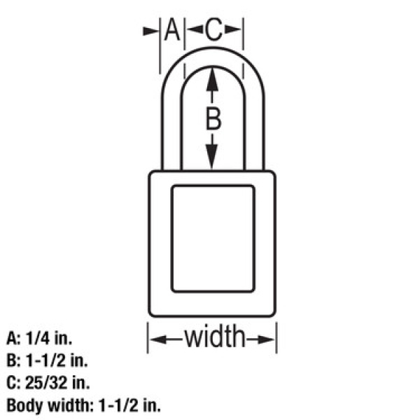 Zenex™ Thermoplastic Safety Padlock #410RED - Image 4