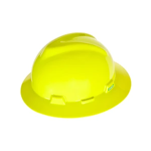 V-Gard Slotted Full-Brim Hat, Hi-Viz Yellow-Green, w/Fas-Trac III Suspension, 1 EA #10061515
