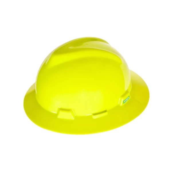 V-Gard Slotted Full-Brim Hat, Hi-Viz Yellow-Green, w/Fas-Trac III Suspension, 1 EA #10061515