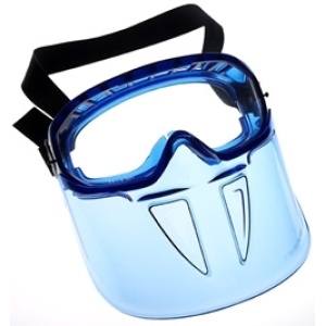 V90 Shield with Monogoggle™ XTR OTG Goggles, Universal, Clear Lens, Anti-Fog, Blue, 1/EA #18629