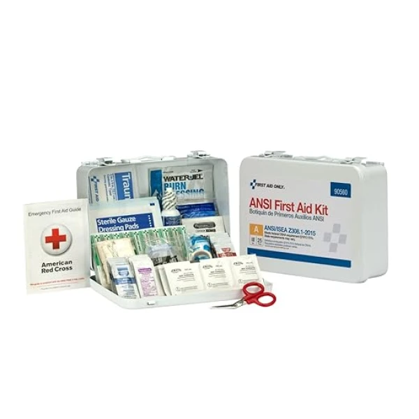 25 Person First Aid Kit, ANSI 2015 Class A,  Metal Case #90560 - Image 2