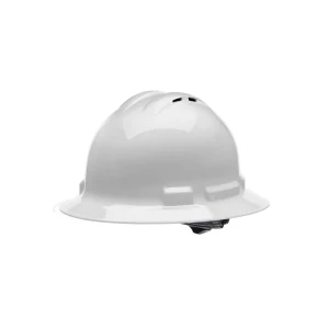 Quartz Vented Full Brim 4 Point Ratchet Hard Hat, White,  1 EA #QHR4V-WHITE