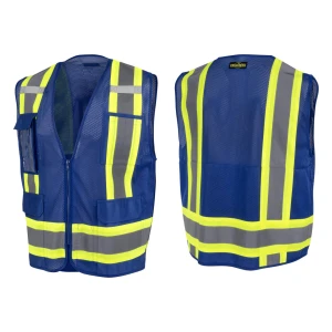 Radians SV6P-1 Type O Class 1 Mesh Surveyor Vest, Blue, 1 EA #SV6P-1