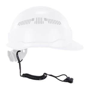 Squids 3158 Coiled Hard Hat Lanyard with Clamp - 2lbs / 0.9kg , Black , 1 EA #19158