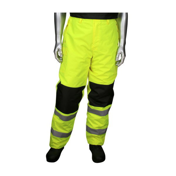 ANSI Class E Insulated Bib Pants with Black Trim, Hi-Vis Yellow  #318-1775 - Image 2