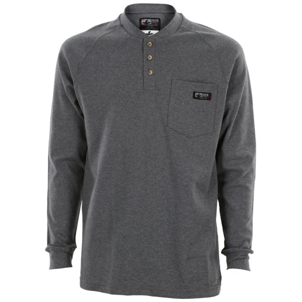 FR Long Sleeve Henley Gray #H1G(S-XL)