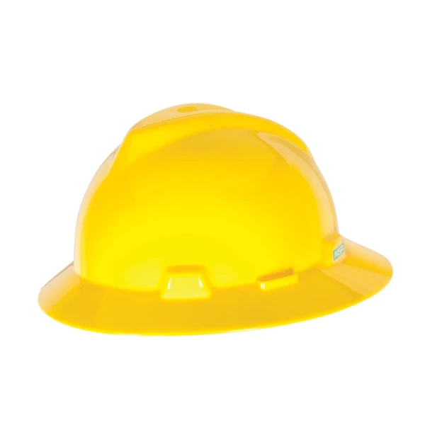 V-Gard Slotted Full-Brim Hat, Yellow, w/Fas-Trac III Suspension #475366