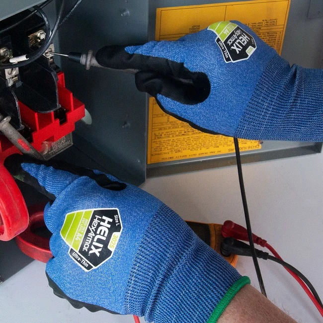 Helix 21g A4 HPPE/Steel knit with Ultra Thin Foam Nitrile Palm Coating #3025 - Image 5