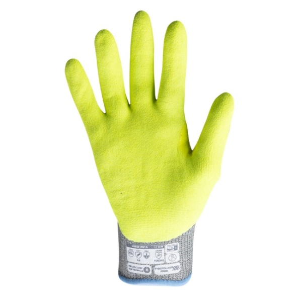 Helix Gloves Nylon Gray Shell w Hi-vis Sandy Nitrile Palm Coating, 1 PR # 3014IMP - Image 3