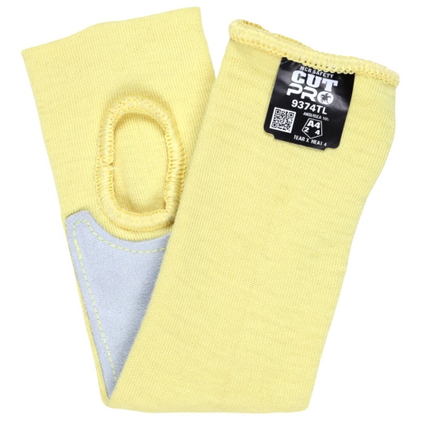 MCR Safety CutPro- Cut Resistant Sleeves - Double Ply DuPont Kevlar - Thumb Slot and Leather Pad for Added Protection, 1 EA #9374TL - Image 4