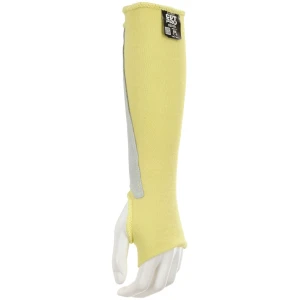 MCR Safety CutPro- Cut Resistant Sleeves - Double Ply DuPont Kevlar - Thumb Slot and Leather Pad for Added Protection, 1 EA #9374TL