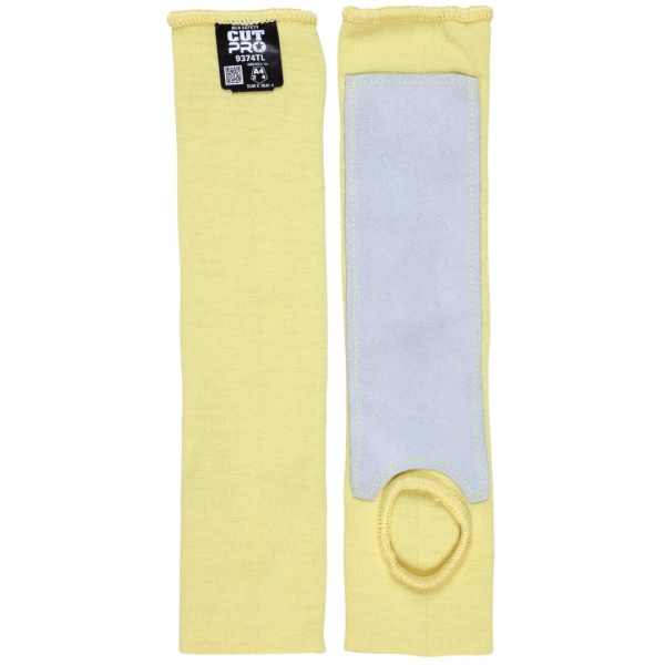 MCR Safety CutPro- Cut Resistant Sleeves - Double Ply DuPont Kevlar - Thumb Slot and Leather Pad for Added Protection, 1 EA #9374TL - Image 2