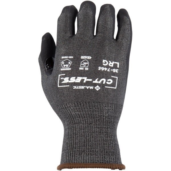 Cut-Less Korplex Glove with Foam Nitrile Palm, 18g, ANSI A4, 1 DZ #35-7465 - Image 2