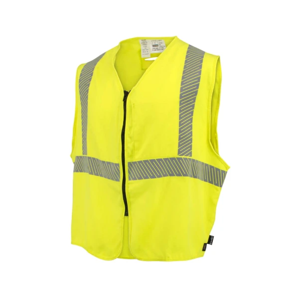5.7 oz Class 2 AR/FR Vest with Segmented Reflective Tape, Hi-Vis Green, 1 EA #SV99A-2SZGSFR-(2X-4X)-Logo (Logo Included) - Image 2