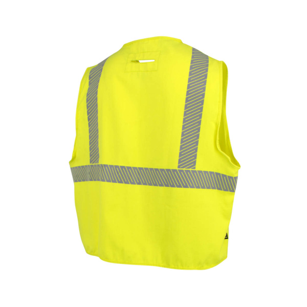 5.7 oz Class 2 AR/FR Vest with Segmented Reflective Tape, Hi-Vis Green, 1 EA #SV99A-2SZGSFR-(M-XL) - Image 3