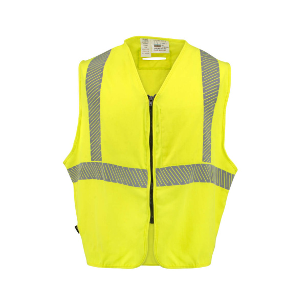 5.7 oz Class 2 AR/FR Vest with Segmented Reflective Tape, Hi-Vis Green, 1 EA #SV99A-2SZGSFR-(M-XL) - Image 4