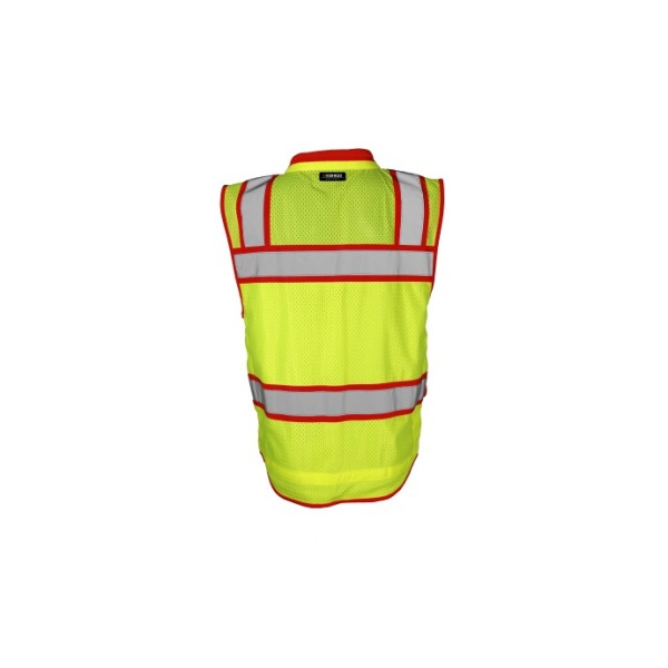Class 2 Color Contrast High Performance Surveyors Vest, Lime/Red , 1 EA #S5043 - Image 2