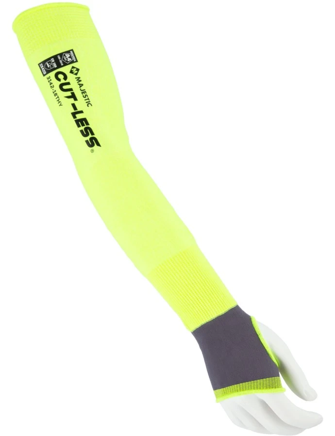 Cut-Less Korplex Cut Resistant Sleeves w/ Thumb Hole, ANSI A4, Pair #3142