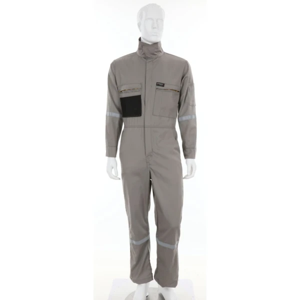 Summit Breeze® Flame Resistant (FR) Coverall - Gray 7-ounce Cotton Material, Chest Size (52 - 64), 1 EA #SBC2011