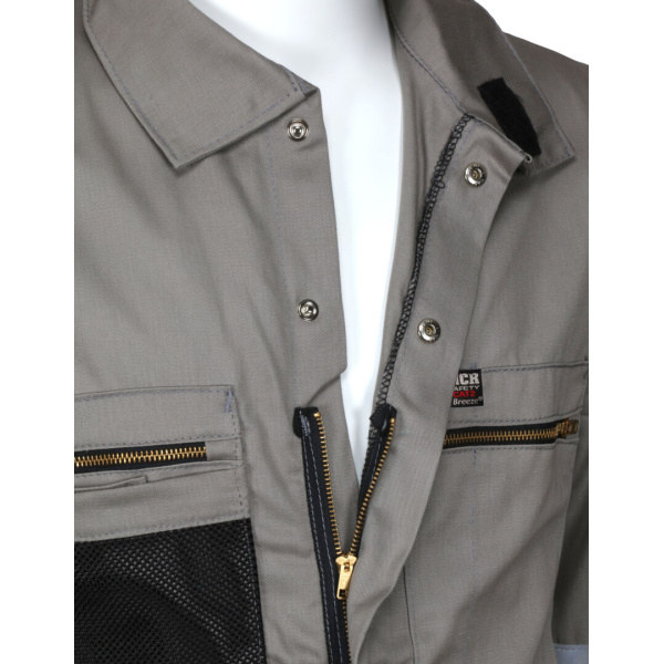 Summit Breeze® Flame Resistant (FR) Coverall - Gray 7-ounce Cotton Material, Chest Size (38 - 50), 1 EA #SBC2011 - Image 2