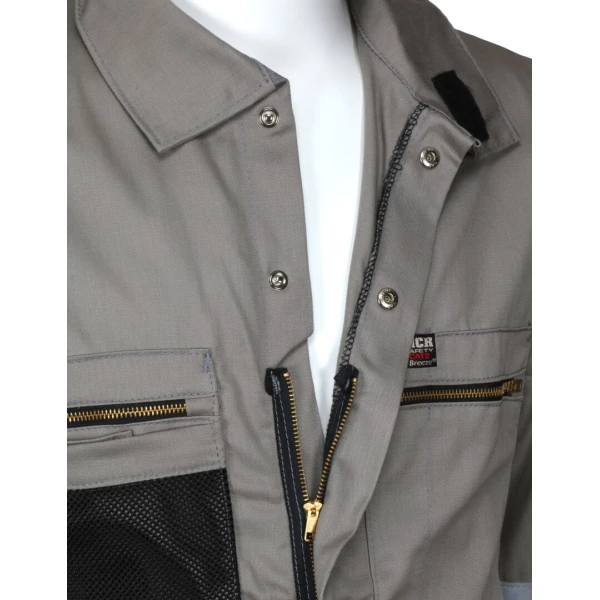 Summit Breeze® Flame Resistant (FR) Coverall - Gray 7-ounce Cotton Material, Chest Size (52 - 64), 1 EA #SBC2011 - Image 2